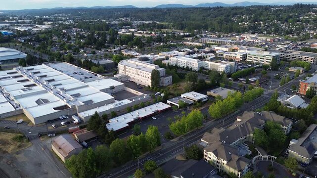 Active rail corridors bisect growing business districts near downtown Kent, suburbs Seattle. Strategic multi modal connectivity supports regional economic vitality across growing communities in WA