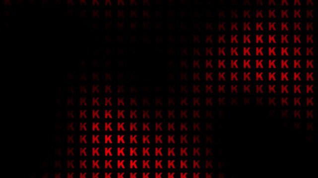 Red Letter K Pattern Background Abstract Typography Glitch Monochromatic Screen Loop Motion Graphic