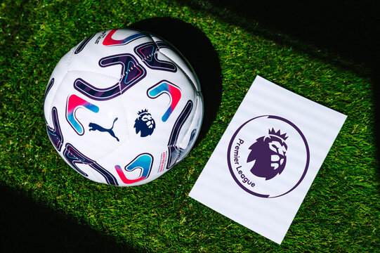 Puma Official Premier League Ball 2026/2027 Resting on Green Grass