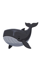 Fototapeta premium Cartoon Whale Design Element Transparent Background
