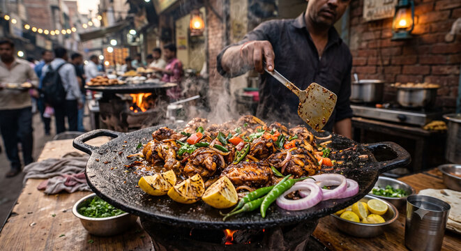 Chicken Tawa Masala with Spicy Street Style Gravy
