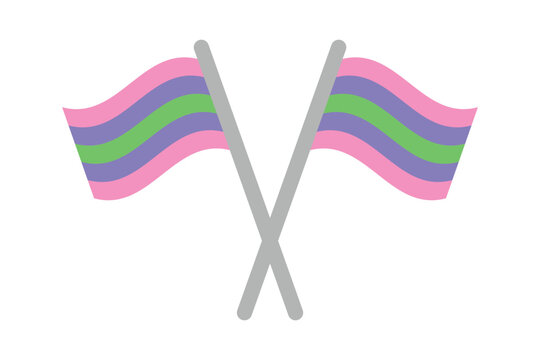 Trigender lgbtq pride flag on a white background. Happy Pride Month. Pink, blue, green, strips.