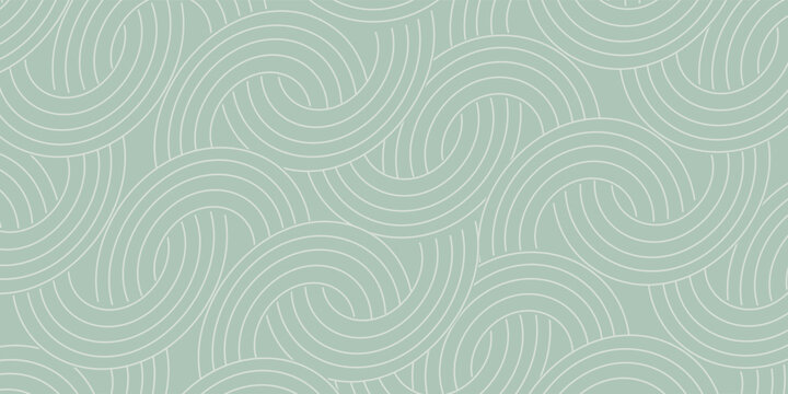 A seamless green background with a wavy, swirling pattern. The green background features a textured, flowing design with repeated curves. Vector. Art deco pattern background. Green background vector.
