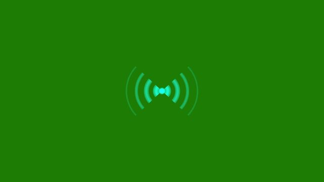 Green Wifi Signal Wireless Network Wave Broadcast Radar Beacon Glow Loop Motion Graphic Video Asset