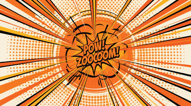 Dynamic Pop Art Explosion Around a Basketball in Motion.