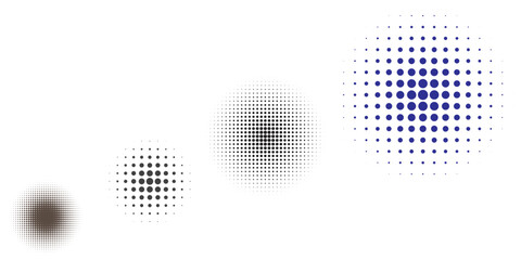 Dot halftone round circle gradient. Half tone texture background, stipple dot pattern, spot fade effect, speckled vector illustration © Buk