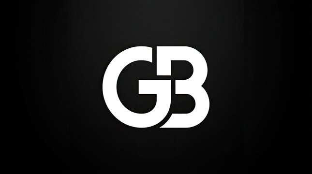 GB letters monogram logo on black background.