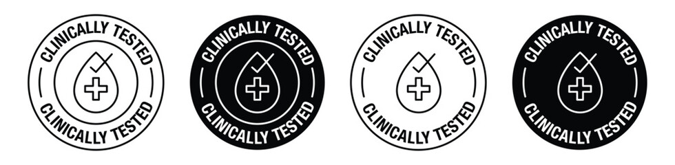 Clinically tested vector symbol in black color © varis