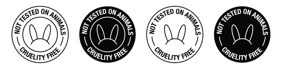 Cruelty free (not tested on animals) vector symbol set © varis