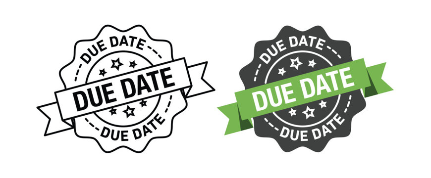 Due date rounded vector symbol set