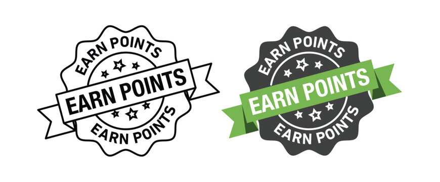 Earn points rounded vector symbol set