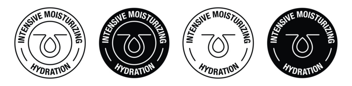 intensive moisturizing Hydration icon vector symbol in black color