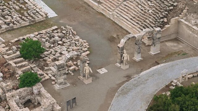 Various drone images of the ancient city of Kibyra, located within the borders of Burdur province in T&uuml;rkiye.