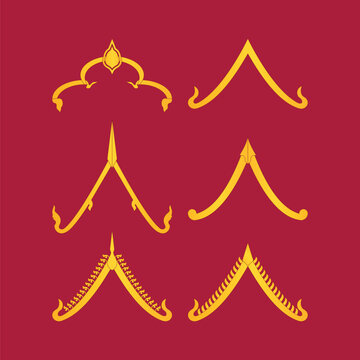 khmer ornament elements roof art decoration