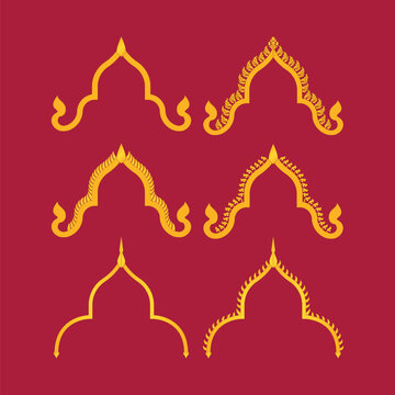 khmer ornament elements roof art decoration