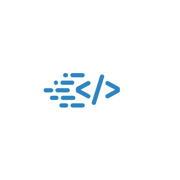 Fast software development and rapid coding icon.