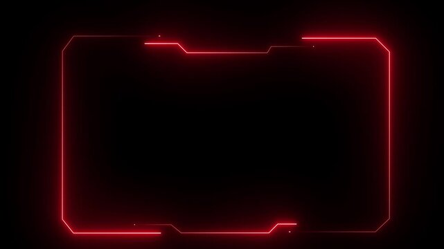 Hud frames red user interface elements design modern technology futuristic control panel screen digital hologram. abstract tech sci fi hologram frame. Motion graphics of neon hud concept.4k video.