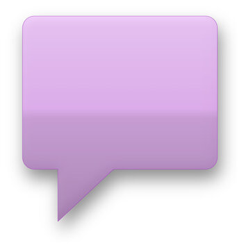 Lilac speech bubble showing empty communication concept