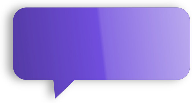 Purple speech bubble communicating new ideas