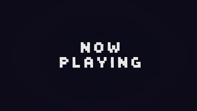 Retro Pixelated Now Playing Screen Digital Display Animation