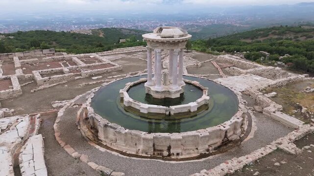 Various drone images of the ancient city of Kibyra, located within the borders of Burdur province in T&uuml;rkiye.
