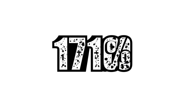 Distressed 1719 Percent Symbol Graphic Design.