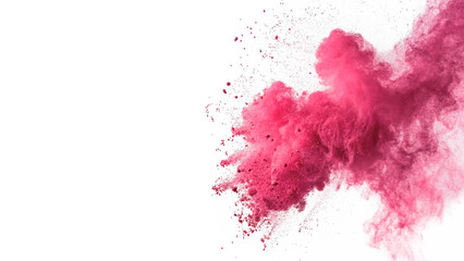 Bright pink Holi powder explosion dynamic color splash smoke isolated on transparent background cut out © AAAstock2025