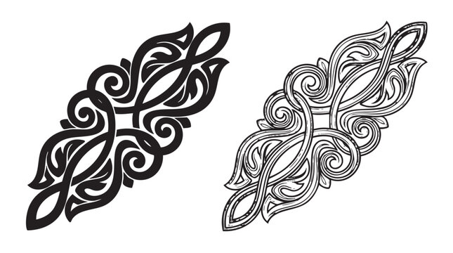 barrette black silhouette with line art vector icon featuring hair, accessory, elegant