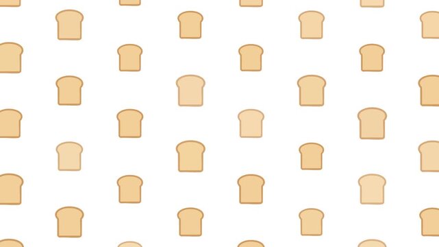 Cute seamless toast bread pattern on white background for food design