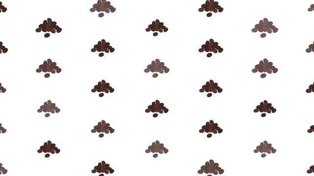 Minimalist brown coffee bean pile seamless pattern background