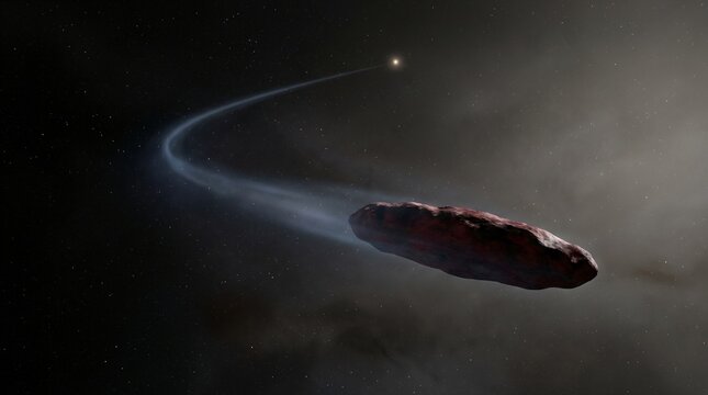 Interstellar Object Concept, Dark Elongated Body on a Hyperbolic Path