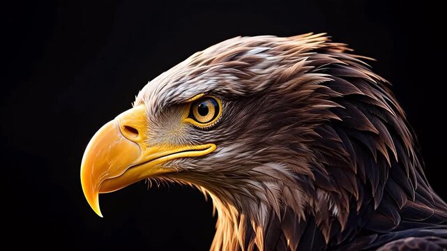 Majestic bald eagle head closeup
