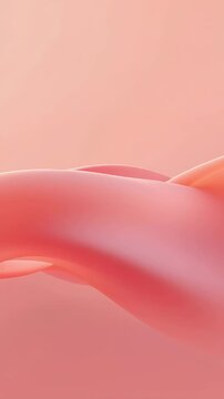 Vertical video: Playback starting ribbon forms shifting and layering on peach-coral, showing depth