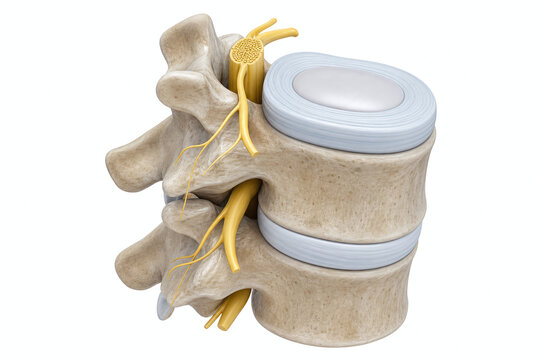Healthy spinal disc and nerve anatomy illustration