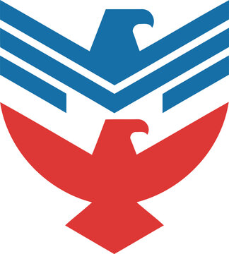 American air force eagle logo symbol with blue and red colors  military aviation insignia