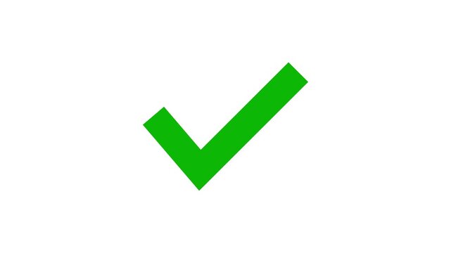 A simple green check mark icon isolated on a white background.