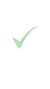 A simple light green checkmark symbol isolated on a plain white background.