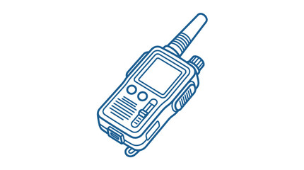 Illustration of a handheld two-way radio device with antenna © Rudi