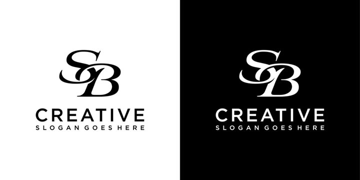 SB or BS initial letter logo design vector