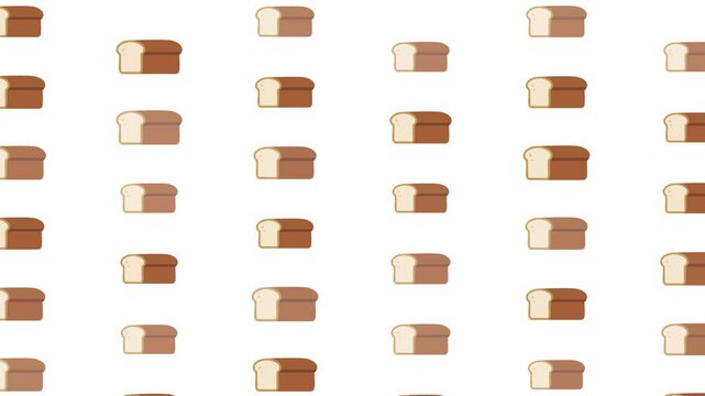 Cute sliced bread loaf seamless pattern vector illustration