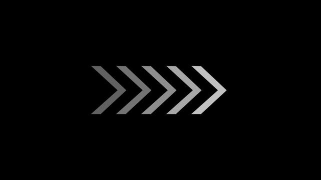 Right-directional arrow loop animation. Animated arrows for the overlay video layer. 4k video.