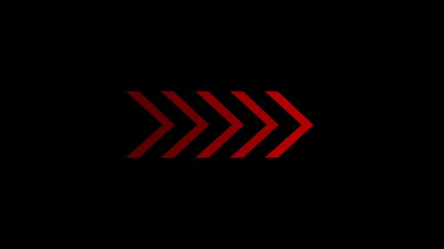 Right-directional arrow loop animation. Animated arrows for the overlay video layer. 4k video.