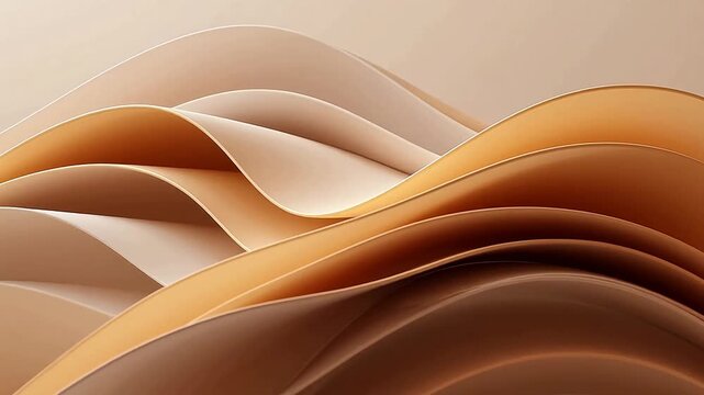 Soft abstract waves in warm beige and gold
