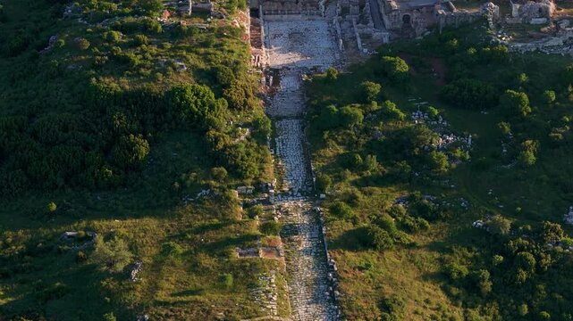 Various drone images of the ancient city of Sagalassos, located within the borders of Burdur province in T&uuml;rkiye.