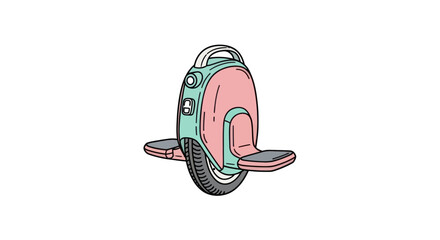 One Wheel Electric Unicycle Vector Illustration © sitimmk