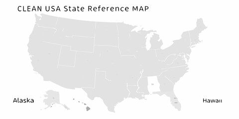 Fototapeta premium United States Map Illustration Gray Tones On White Background