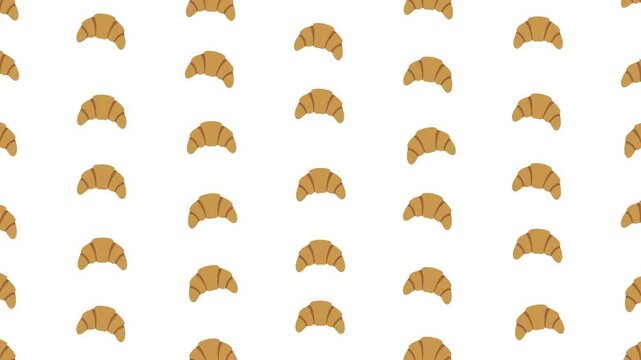 Charming hand-drawn croissant pattern with delightful pastry illustrations for breakfast menus