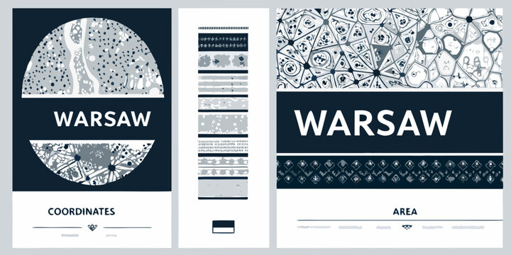 Warsaw Map Series Geometric Pattern And City Area Illustration