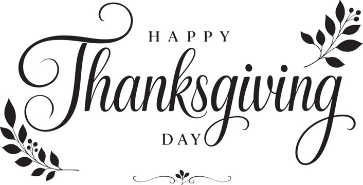 Happy Thanksgiving Day celebration with elegant floral design