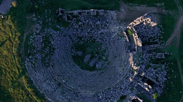 Various drone images of the ancient city of Sagalassos, located within the borders of Burdur province in T&uuml;rkiye.